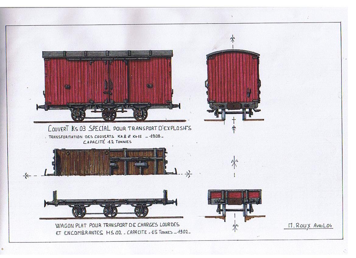 plan de wagons marchandises  3 ssieux